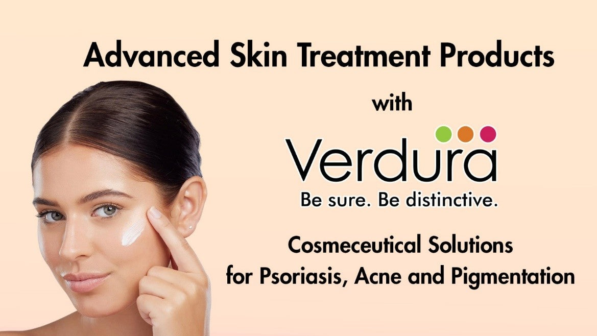 Advanced Skin Treatment Products with Verduracare Cosmeceutical Solutions for Psoriasis, Acne and Pigmentation