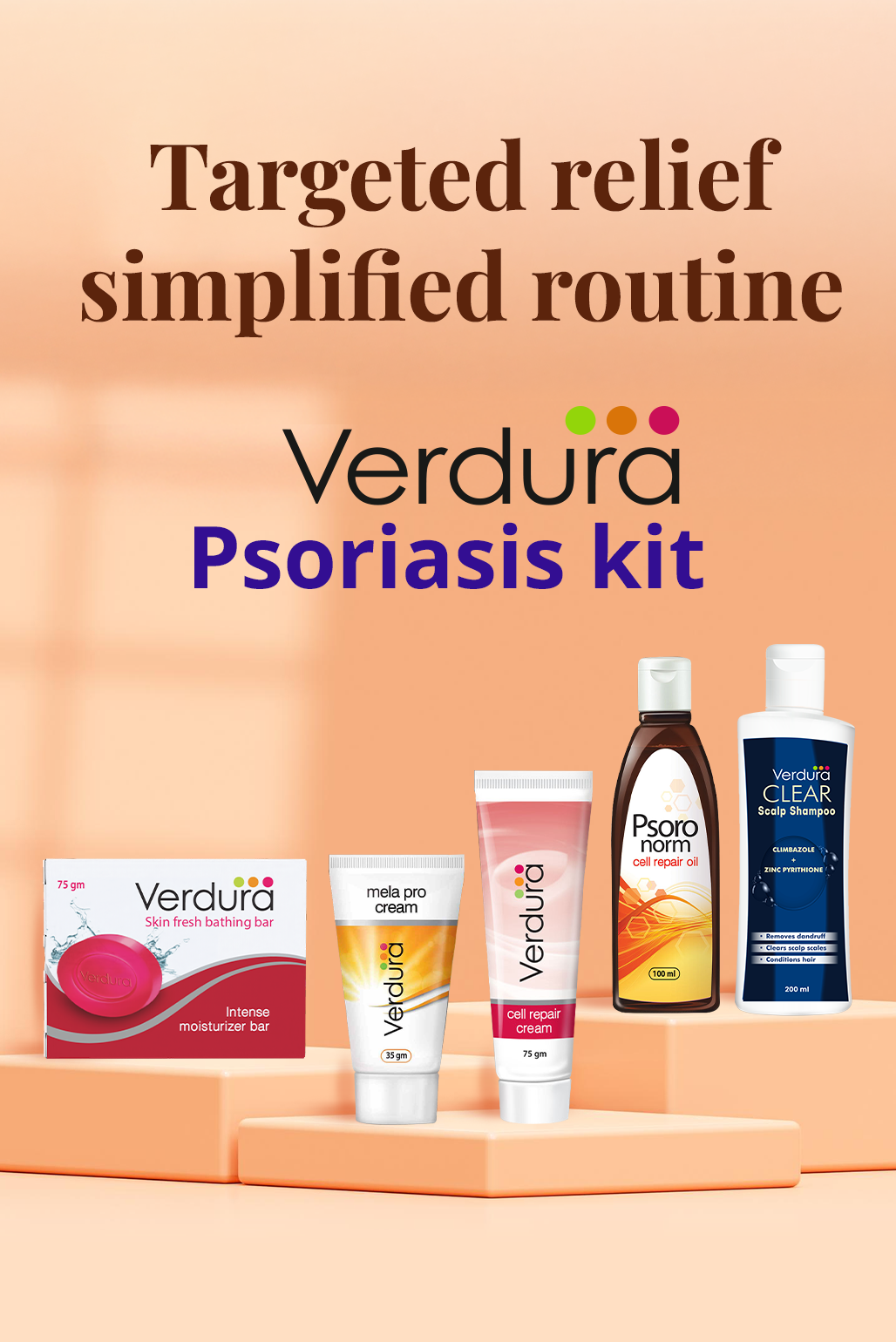 Verdura Psoriasis kit with Oil , shampoo, cream, soap | Best Psoriasis treatment kit 