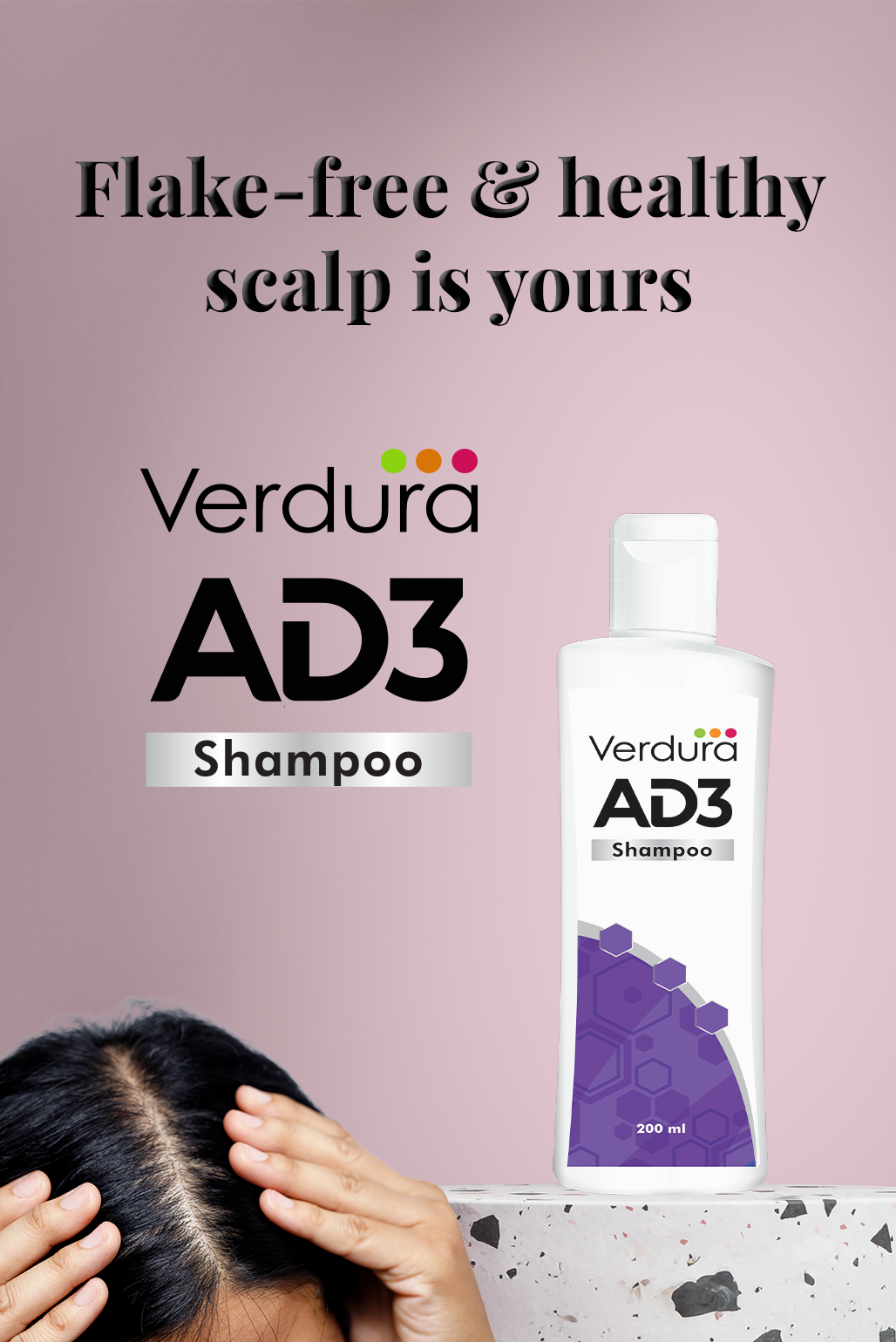 Verdura AD3 Shampoo bottle | Best anti dandruff shampoo 